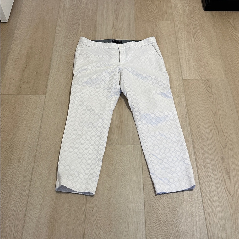 Banana Republic White Textured Trousers